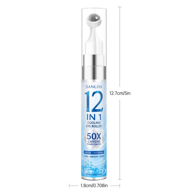 DANLISS 12-in-1 Icy Caffeine Roll-on Eye Serum 15ml 50X High Concentration Caffeine - Image 5