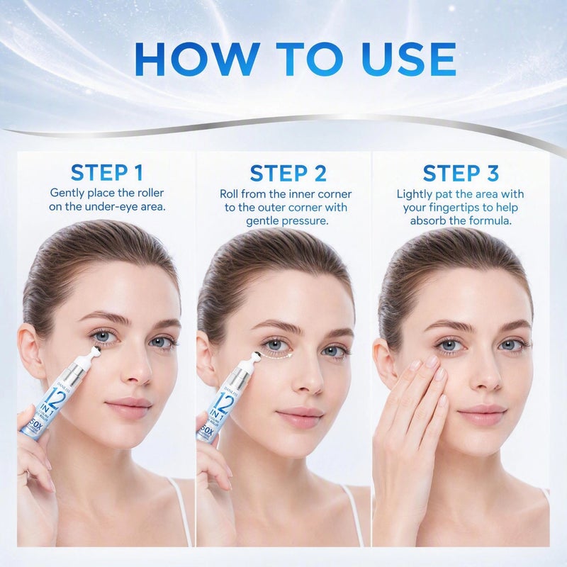 DANLISS 12-in-1 Icy Caffeine Roll-on Eye Serum 15ml 50X High Concentration Caffeine - Image 3