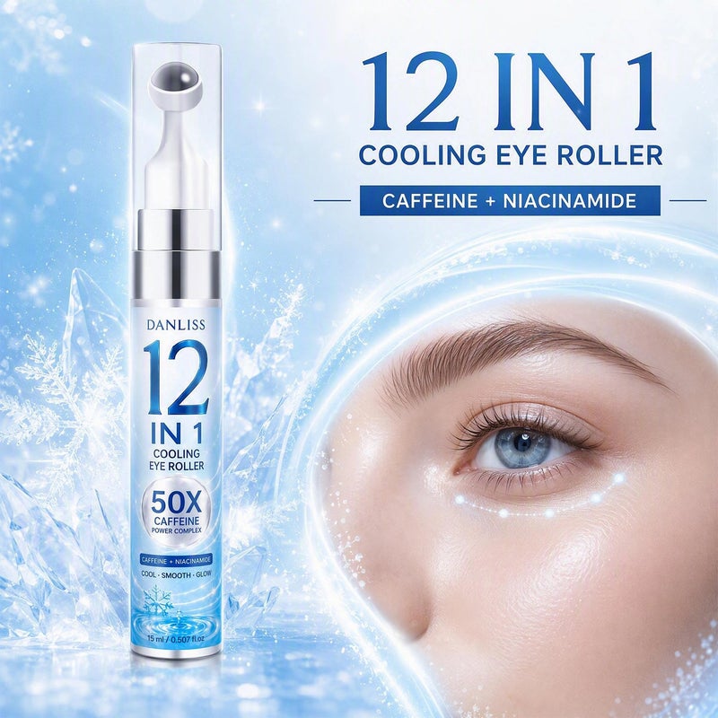 DANLISS 12-in-1 Icy Caffeine Roll-on Eye Serum 15ml 50X High Concentration Caffeine - Image 1