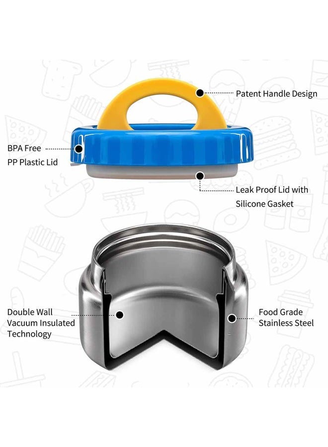 MAISON HUIS 8oz Soup Thermo Wide Mouth Vacuum Insulated Stainless Steel Food Jar, Leak Proof for Hot&Cold Food Kids Lunch Container for School Travel (Blue) - Image 2