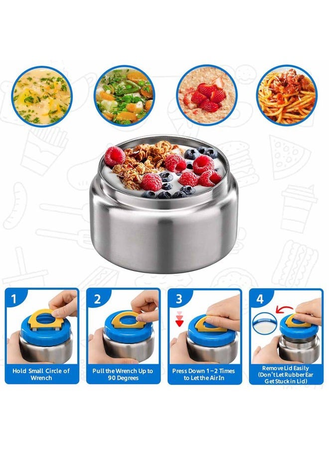 MAISON HUIS 8oz Soup Thermo Wide Mouth Vacuum Insulated Stainless Steel Food Jar, Leak Proof for Hot&Cold Food Kids Lunch Container for School Travel (Blue) - Image 4