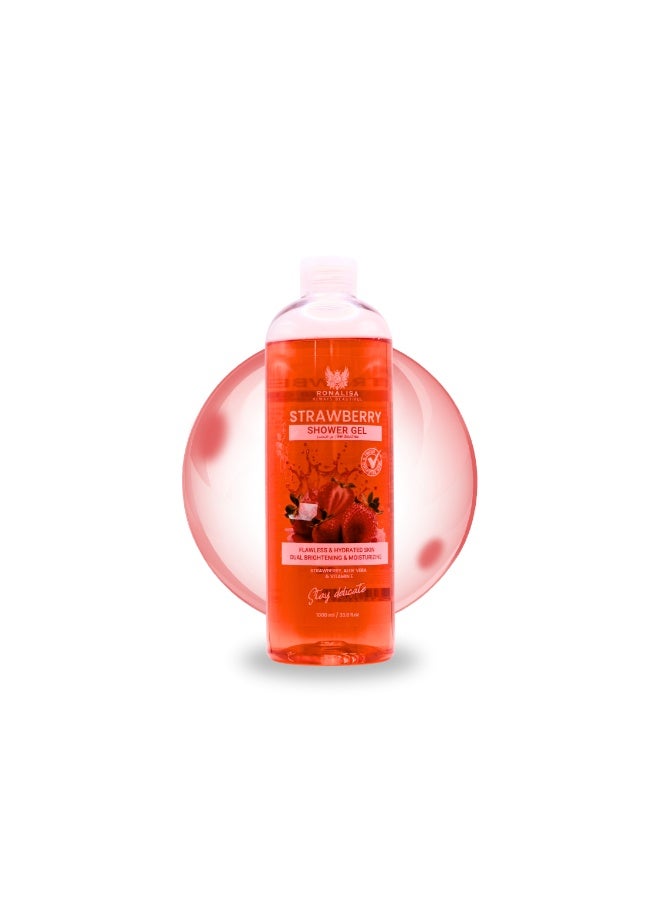 RONALISA Strawberry Shower Gel with Vitamin E & Aloe Vera | Refreshes, Hydrates & Softens Skin | Daily Moisturizing Body Wash | Suitable for All Skin Types | 1000ml - Image 1