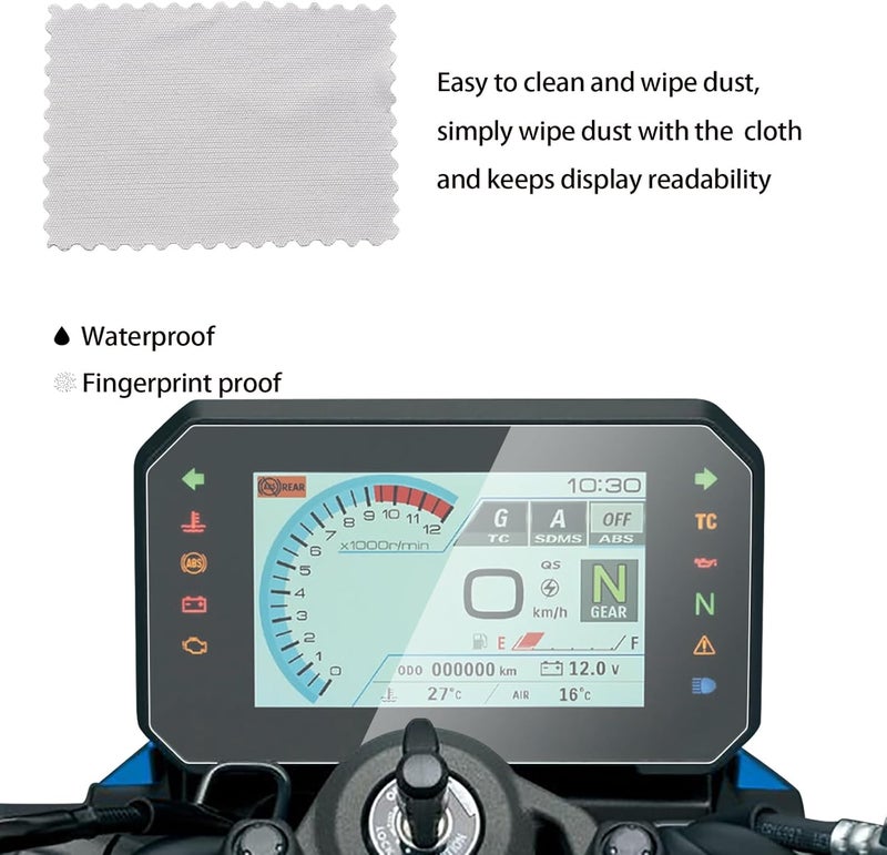 HAONEL 2 حزمة من أغشية حماية شاشة لوحة العدادات لدراجات سوزوكي Vstrom 800 DE، Vstrom 1050 DE، GSX-8S، GSX8S، GSX8R للأعوام 2023، 2024، 2025 - Image 3