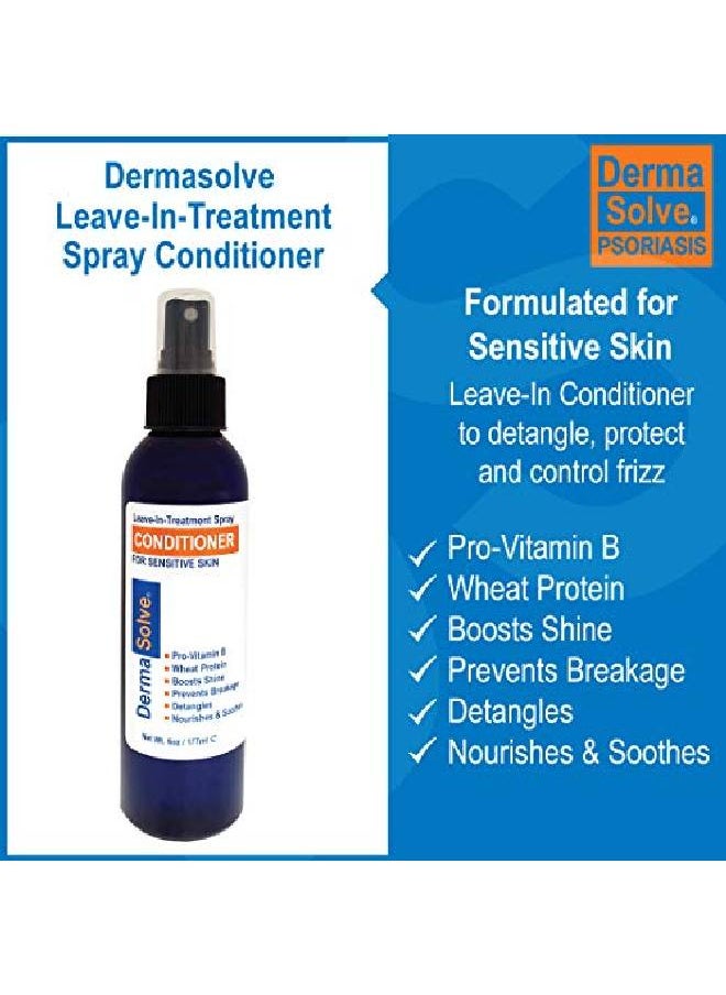 Dermasolve Psoriasis Shampoo And Leavein Styling Spray Conditioner (Combo Pack) ; Detangler For Sensitive Skin Soothing Anti Dandruff Deflake Dry Scalp Treatment For Seborrheic Dermatitis & Damaged Hair  - Image 5