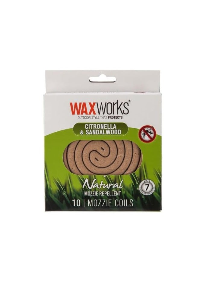 Waxworks - Waxworks Citronella and Sandal wood Incense MOSQUITO Coil - Pack of 10 - Image 1