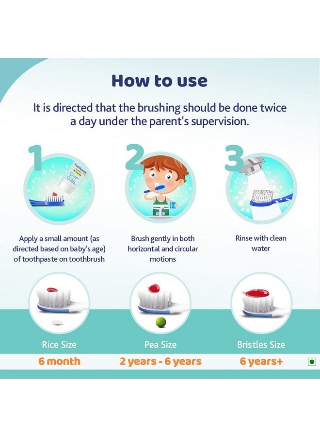Chicco Toothpaste, Mixed Fruit Flavour For 1Y To 6Y Baby, Fluoride-Free, Preservative-Free, Cavity Protection (50G). - Image 5