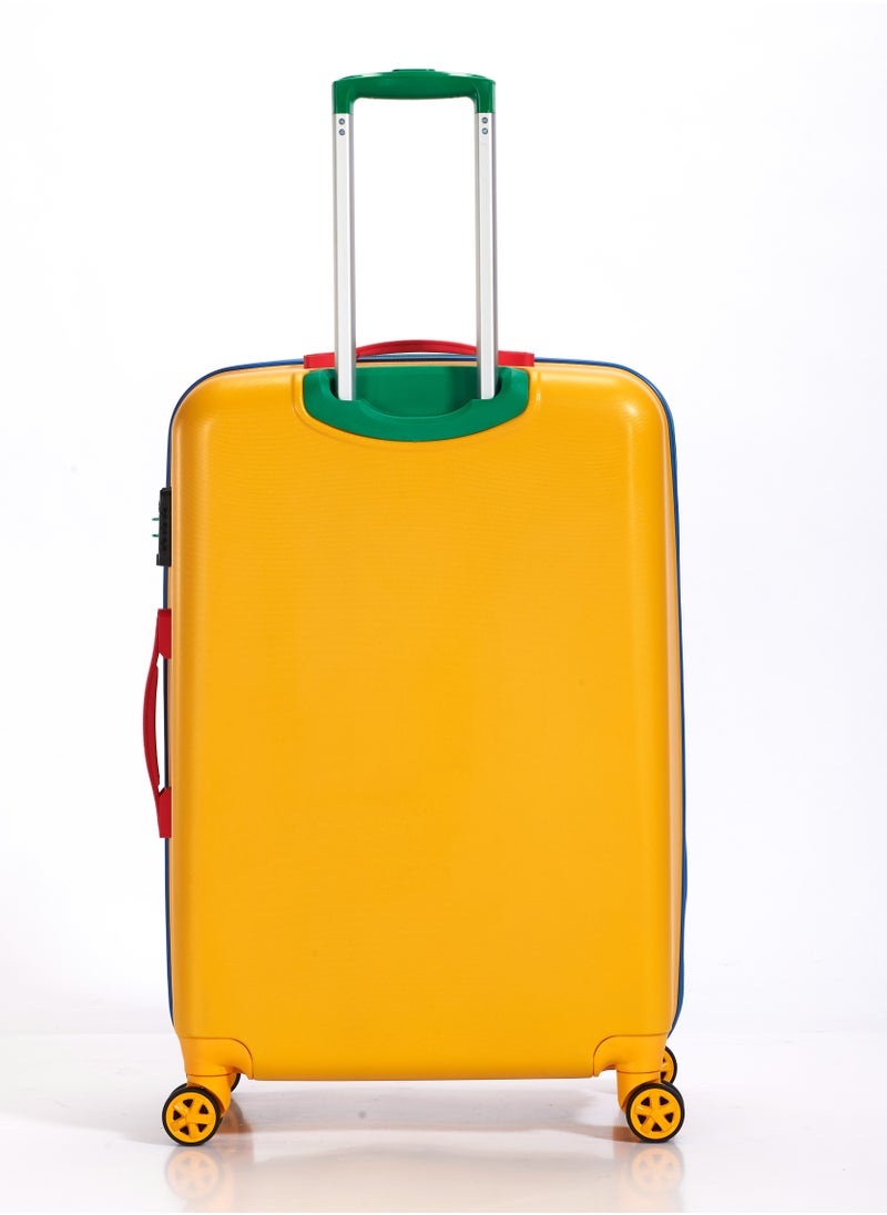 BNTA-202 28Inch-Checked Luggage with TSA Lock| Material- Acrylonitrile Butadiene Styrene| Adjustable Trolley Handle | Smooth Dual Wheels 360degree rotate| Yellow