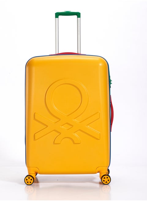 BNTA-202 28Inch-Checked Luggage with TSA Lock| Material- Acrylonitrile Butadiene Styrene| Adjustable Trolley Handle | Smooth Dual Wheels 360degree rotate| Yellow