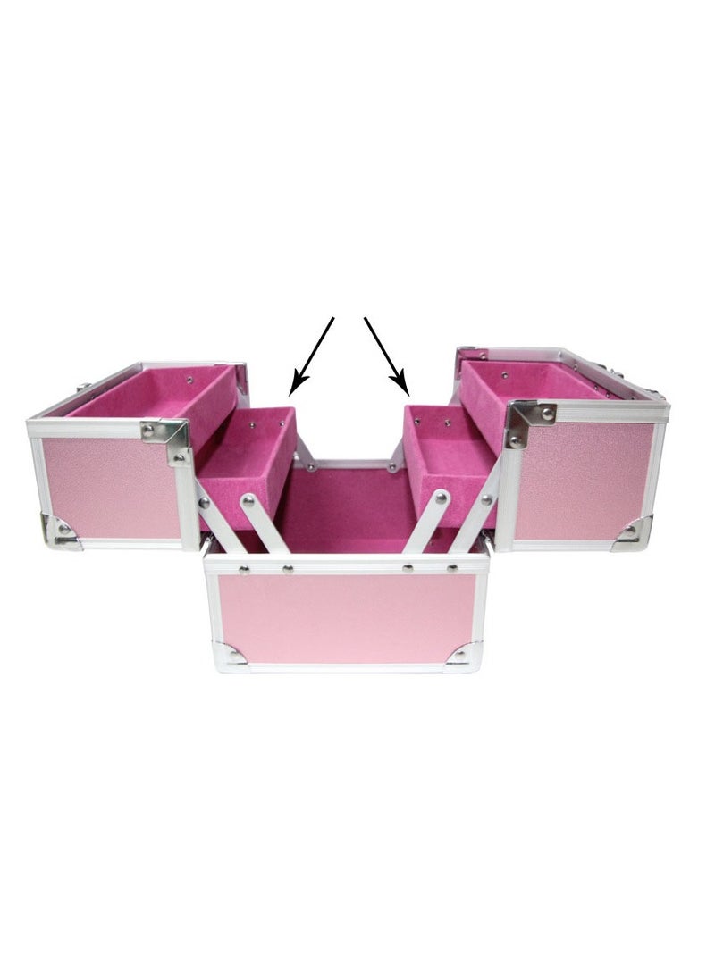 Generic - Makeup Train Case Travel Makeup Trolley Rolling Cosmetic Case Travel Makeup Case Makeup Box Organizer Hairstylist Makeup Carrying Case Metal Hand Luggage - Image 1