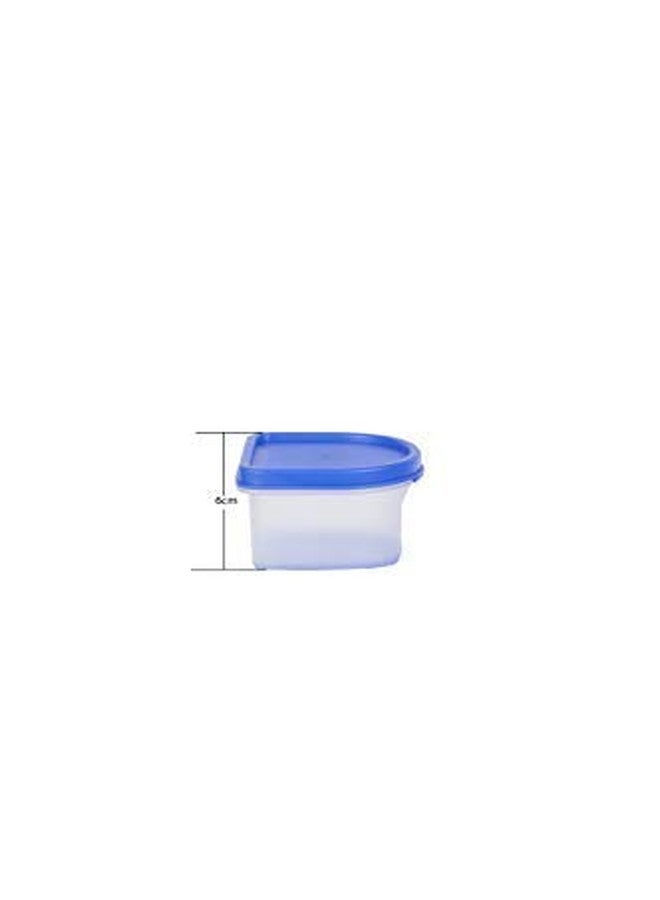 SIMPARTE 250ml Oval Modular Plastic Container Set of 12 BPA-Free Airtight Stackable Kitchen Storage Boxes with Blue Lids Food Grade Organizer for Pantry Cereals Pulses Flour Snacks Grains Essentials - Image 3