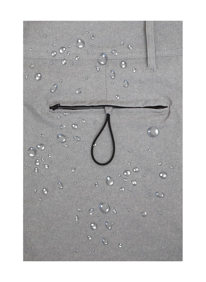 Bob Marlin Recycled Polyester Quick Dry 5-Pockets Hybrid Short Grey - Image 4