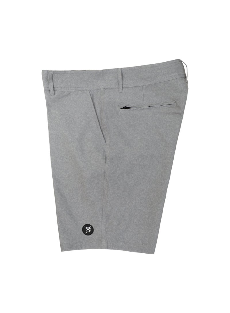 Bob Marlin Recycled Polyester Quick Dry 5-Pockets Hybrid Short Grey - Image 3