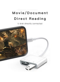 Yesido Yesido GS12 OTG Converter Dual Lightning Interface 4 In 1 Support TF SD USB Fast Charging Devices Card Reader - White  - Image 5