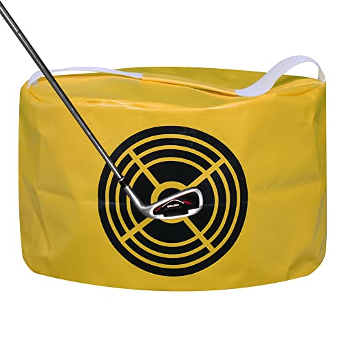 Scott Edward Golf Smash Bag Impact Bag, Power Smash, Hitting Pocket, Practice Swing Tool Waterproof Durable PVC Fabric (Yell) - Image 1