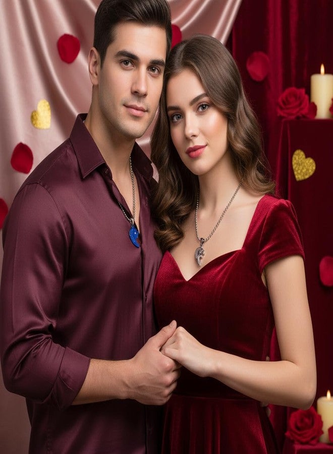 The Men Gift Couple Pendant Necklace Set – Matching Jewelry for Him and Her, Romantic Gift BLSCup202577 - Image 4