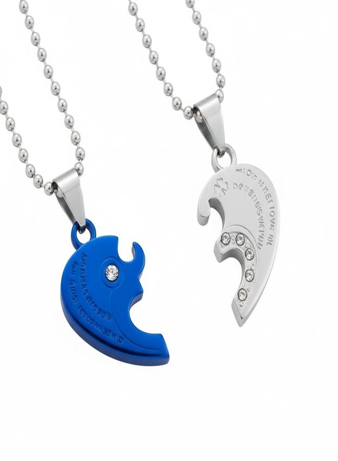 The Men Gift Couple Pendant Necklace Set – Matching Jewelry for Him and Her, Romantic Gift BLSCup202577 - Image 1