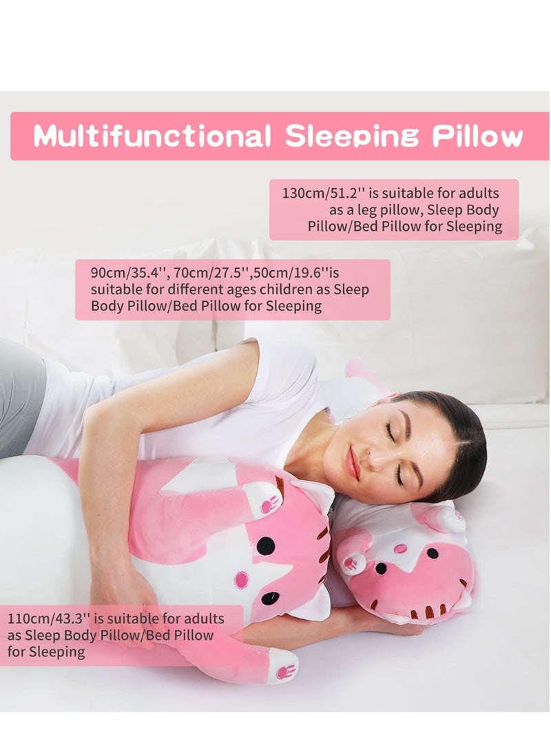 Generic - Pink Long Cat Plush Body Pillow Kawaii Cat Stuffed Toy, Cute Soft Plush Animal Doll, Plushies Decorations for Video Game Fans, Kitten Plush Throw Pillow Doll Gift for Girlfriend & Kid - Image 1