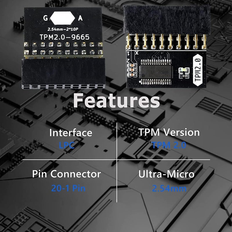 TPM 2.0 Encryption Security Module, 20Pin Standalone Crypto Processor Security Module TPM 2.0 Module for for for - Image 3
