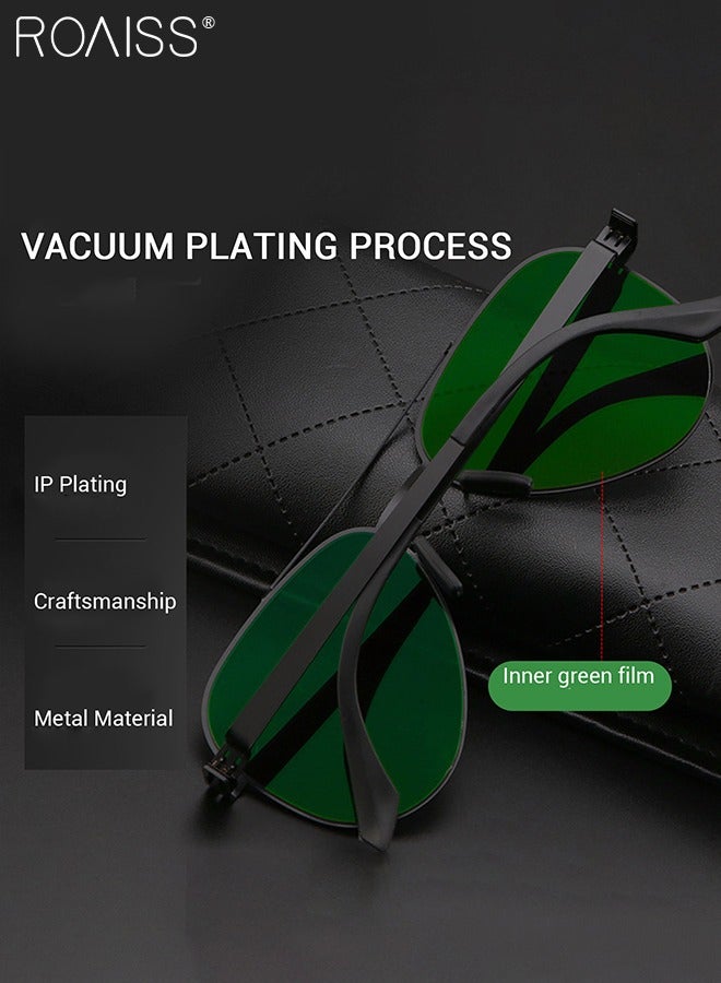 roaiss Men's Retro Aviator Sunglasses UV400 Protection Sun Glasses with Ultralight Metal Frame Fashion Anti-Glare Sun Shades for Men Driving Fishing Traveling Black - Image 5