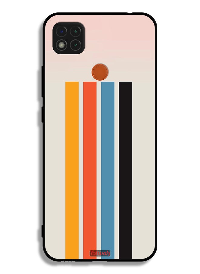 Tolwak Xiaomi Redmi 9C Protective Case Cover Straight Lines Pattern  - Image 2