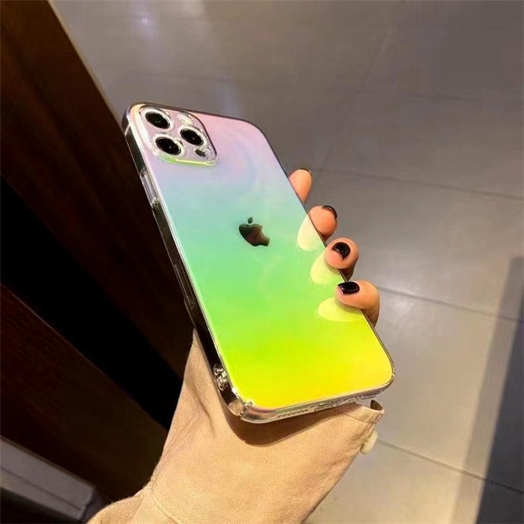 حافظة هاتف شفافة ملونة عبر الحدود لجهاز iPhone 12 ليزر مناسبة لجهاز Apple 11 أورا 16 ثقب دقيق 15 - Image 1