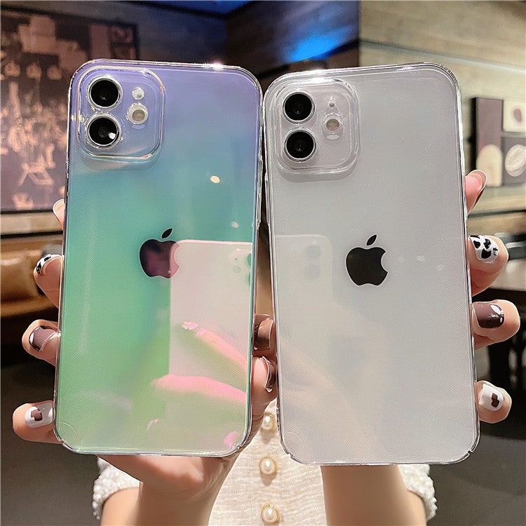 حافظة هاتف شفافة ملونة عبر الحدود لجهاز iPhone 12 ليزر مناسبة لجهاز Apple 11 أورا 16 ثقب دقيق 15 - Image 5