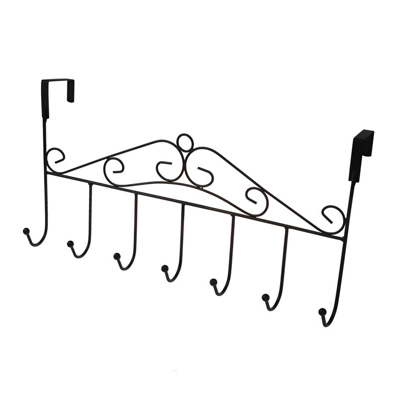 Hanger - Versatile Over Door Hanger with 7 Hooks for Coats, Towels, Bags, and Robes Storage Solutions (1 piece of the color shown) - Image 1