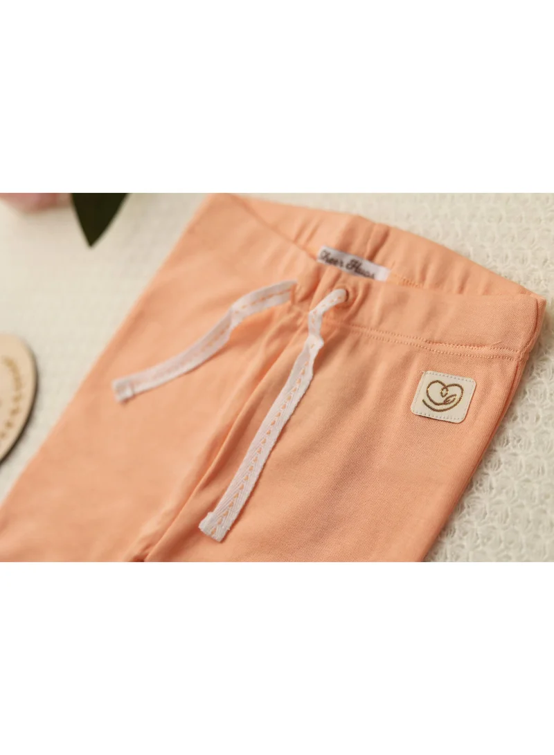 Sheer Hugs Sheer Hugs Casual Full Length Leggings for Girls, Plain Orange