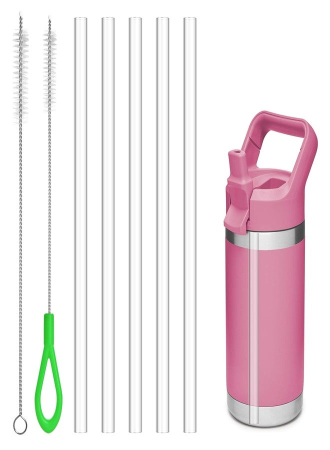 Diumepo Straws for Yeti Rambler Bottle, 5 Pcs Replacement Straws for YETI Rambler 12 oz, 18oz, 26oz, 36oz, 64 oz Insulated Bottle, Accessories for Yeti, Cleaning Brush, 8.38, Clear - Image 1