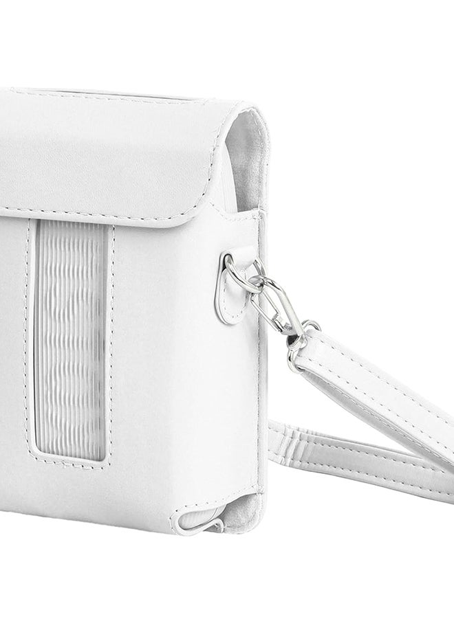 O Ozone Protective Case for Fujifilm Instax Mini Link 3 Printer, PU Leather Mini Link 3 Smartphone Printer Carrying Case with Adjustable Shoulder Strap- White  - Image 1