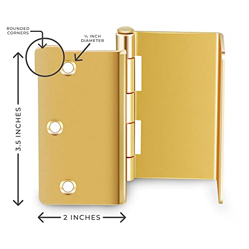 MARS WELLNESS Handicap Brass Expandable Door Hinges - Offset Hinges for Doors - 3 Pack - Image 2