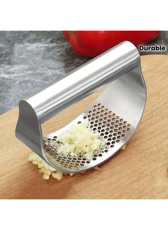 Stainless Steel Garlic Press Manual Crusher Ergonomic Handle Easy Clean Kitchen Tool - Image 1