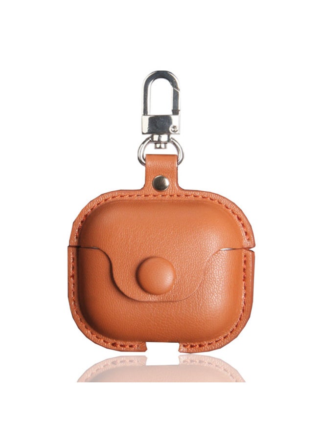 Generic - For Apple Headphone Case Airpods4 Pro23 Headphone Protection Leather Case Headphone Case With Hook Manufacturer-Color:Sheep Pattern Khaki-Applicable Model:Car Line Airpods 3 - Image 1