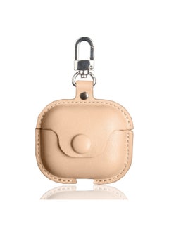 For Apple Headphone Case Airpods4 Pro23 Headphone Protection Leather Case Headphone Case With Hook Manufacturer-Color:Sheep Pattern Khaki-Applicable Model:Car Line Airpods 3
