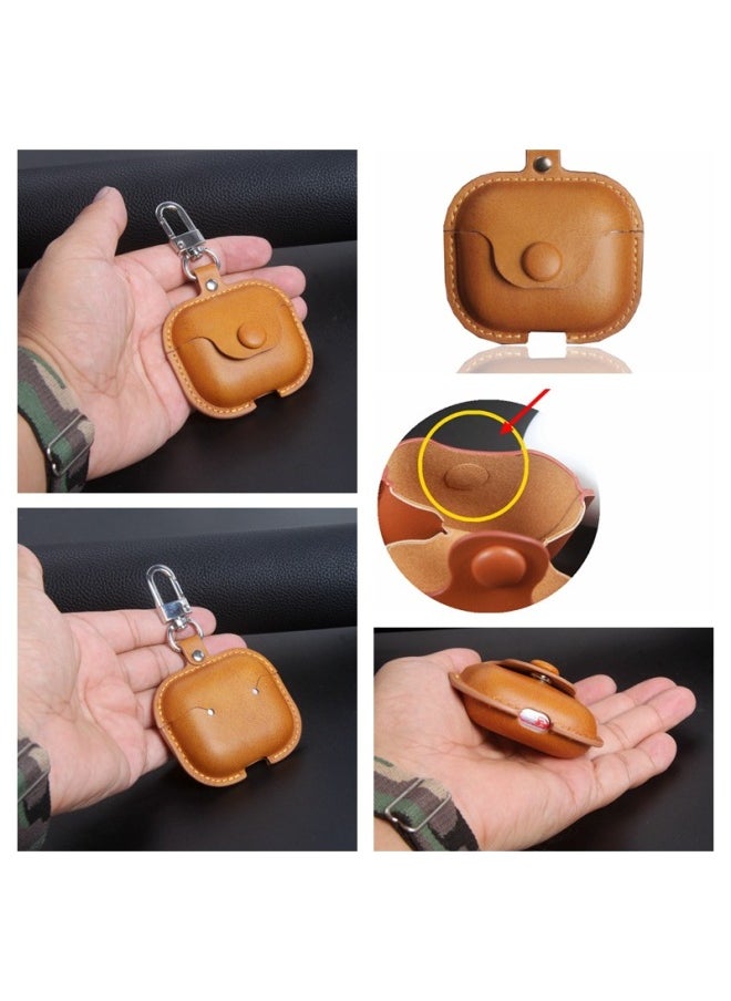 Generic - For Apple Headphone Case Airpods4 Pro23 Headphone Protection Leather Case Headphone Case With Hook Manufacturer-Color:Sheep Pattern Khaki-Applicable Model:Car Line Airpods 3 - Image 1