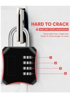 SYOSI Combination Padlocks 2 Pack Gym Locker Padlocks Shackle Number pad Lock Outdoor with 4-Digit Smooth Dial Heavy Duty for School lockers Garden Gate Cabinets Toolboxes Case  - Image 5