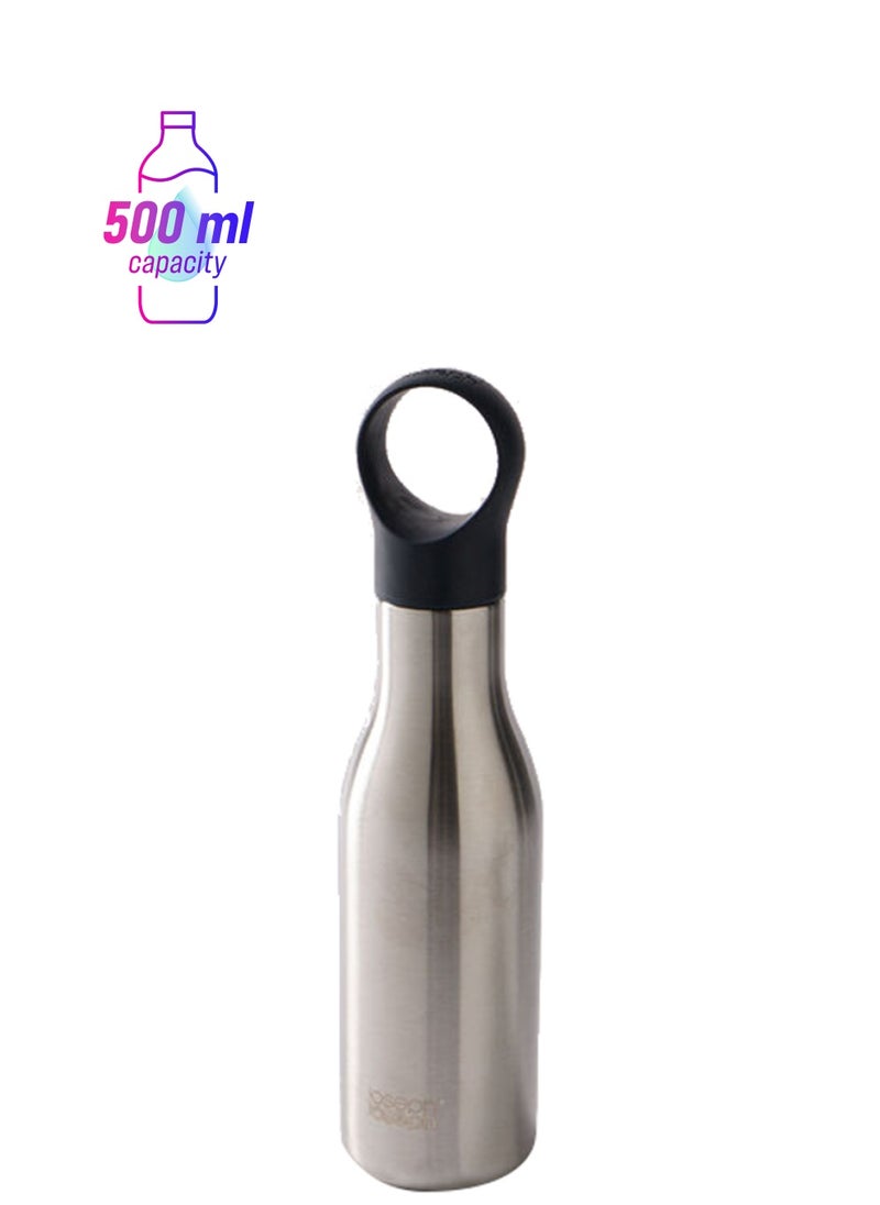 Joseph Joseph Joseph Joseph Loop water bottle 500ml,brushed/Anthracite  - Image 1
