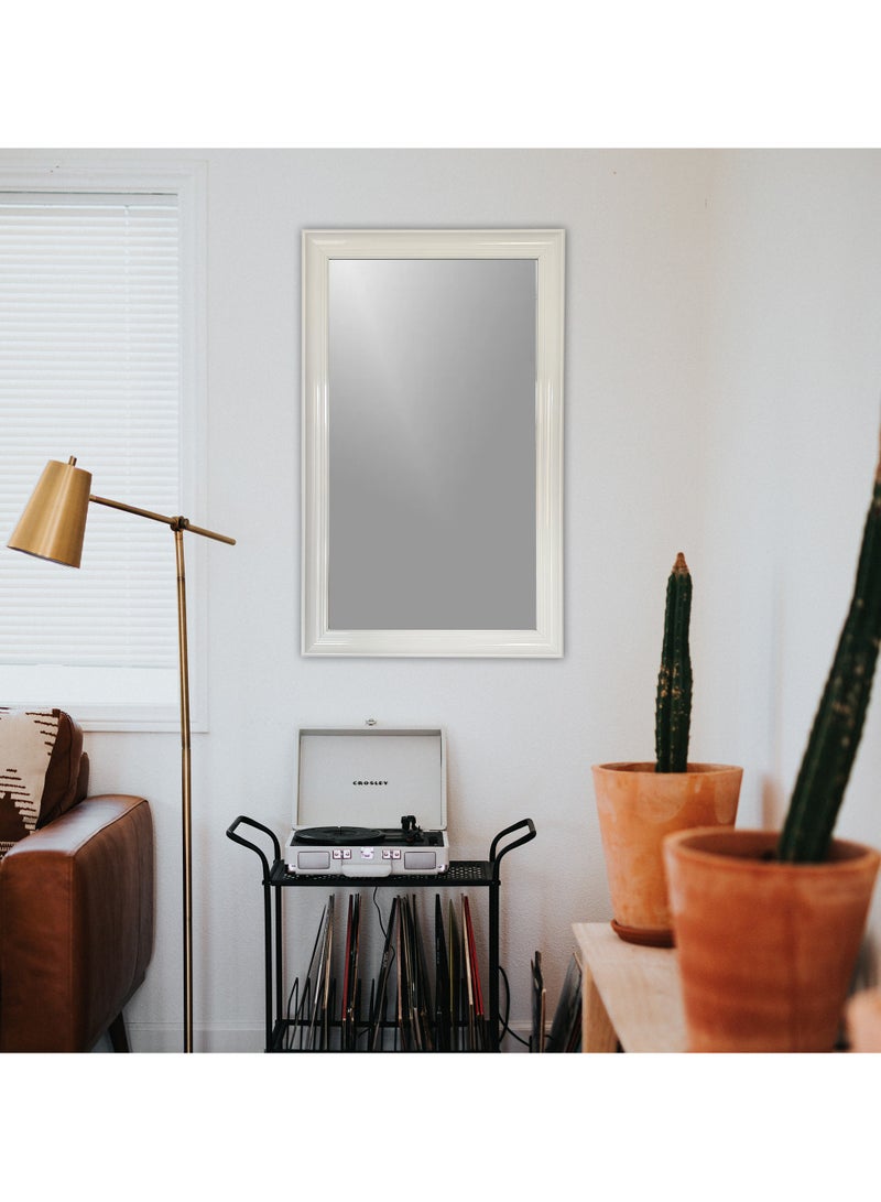White Rectangular Wall Mirror – Medium Size | Water-Resistant PVC Frame for Bathroom & Bedroom - Image 3