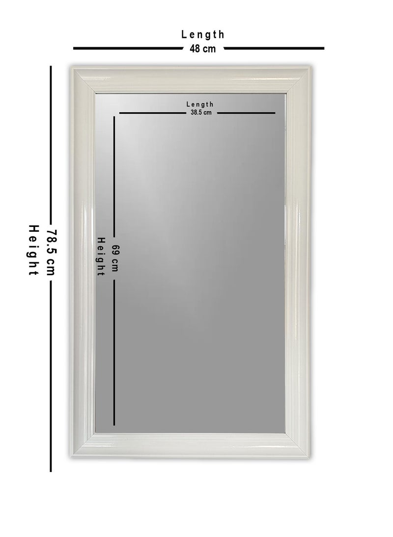 White Rectangular Wall Mirror – Medium Size | Water-Resistant PVC Frame for Bathroom & Bedroom - Image 4