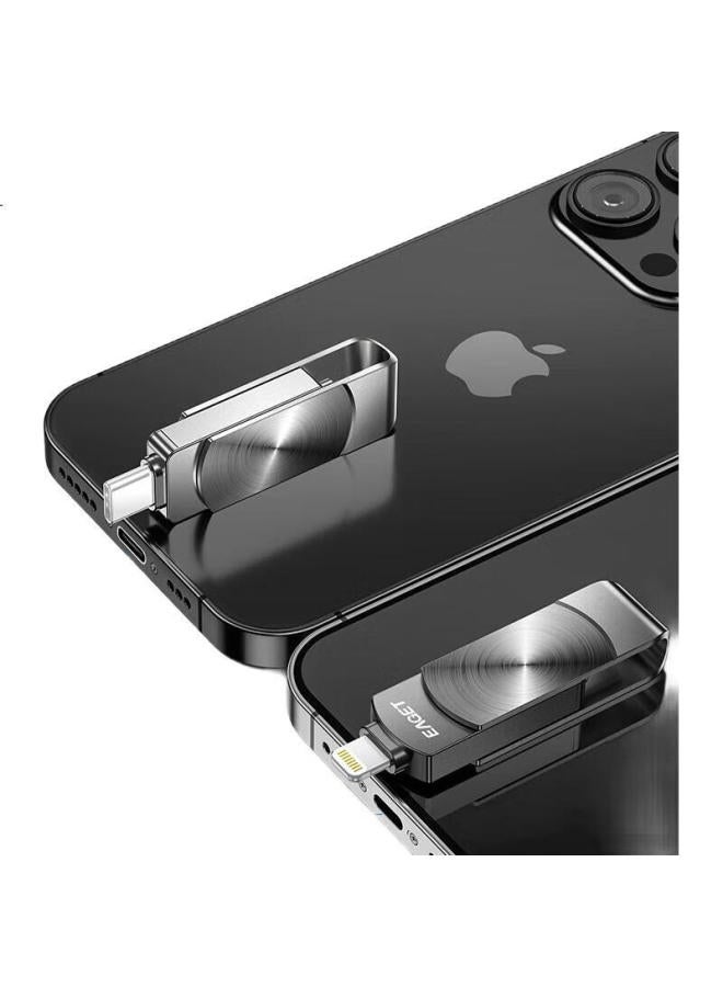 EAGET Eaget 128Gb Lightning/Type-C Dual Interface Usb Flash Drive For Apple And Android Phones, Compatible With Iphone 6/6 Plus, Apple Official Mfi Certified, One-Click Backup, Dual-Use For Phone And Computer, Black - Image 2