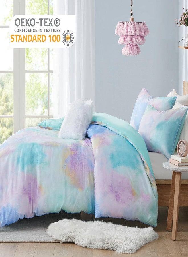 Intelligent Design Duvet Cover Bedding Sets for Girls & Boys Watercolor Tie Dye Twin Duvet Cover Set Kids, Microfiber Duvet Cover Set, Pillow Cassiopeia, Twin/Twin XL Pink/Blue 3 Piece - Image 3