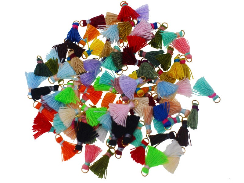 PAMIR TONG 100pcs Mini Cotton Tassels 45 inch  Soft Handmade Boho Tassels for Jewelry Making  DIY Earrings Bracelets NecklacesScrapbooking KeychainsDIY Craft  Gift Decor MultiColor