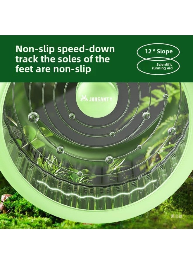 Hamster Running Wheel Ultra-quiet Golden Bear Roller Suspension Bracket To Relieve Boredom Running Anti-throw Sports Toys-Color:Star Rail Running Wheel 18.5cm Green Transparent + Anti-shake Ring  - Image 2