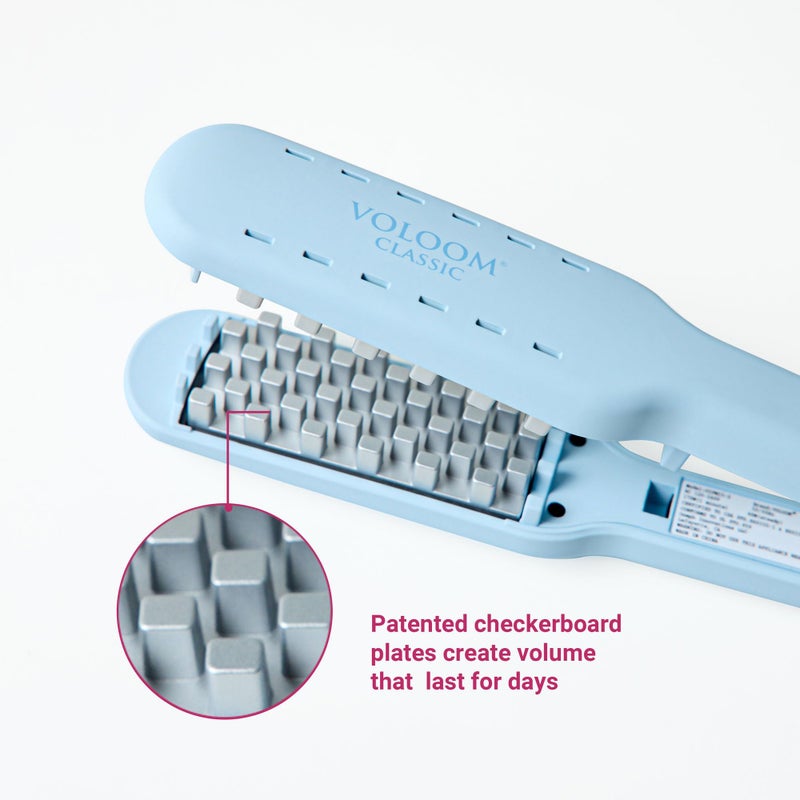 VOLOOM فولوم كلاسيك 1-1/2 بوصة مكواة سيراميك احترافية لتكثيف الشعر - أداة لتكثيف الشعر وتصفيفه مع درجة حرارة قابلة للتعديل وإيقاف تلقائي للحفاظ على الحجم للشعر الأكثر كثافة - حقيبة مقاومة للحرارة - Image 3