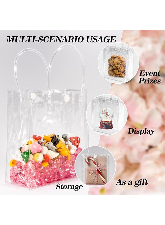 Clear PVC Gift Bags with Handles - 10PCS Mini Party Favor Bags Transparent Party Favour Plastic Gift Bag 5.9X6.29 Inches Tote Goodie Bag Bulk Pvc Plastic Bags with Handles for Gifts - Image 4