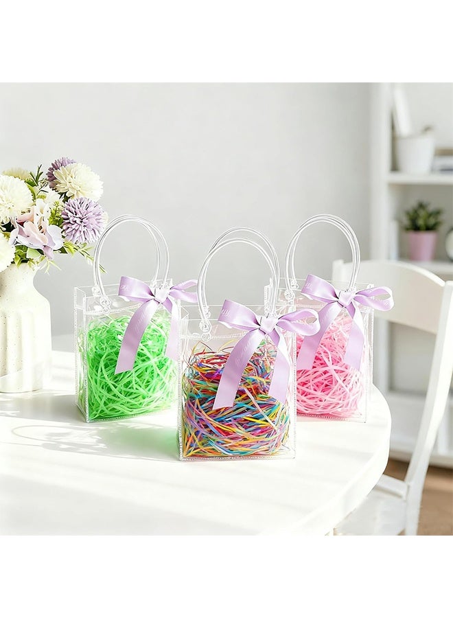 Clear PVC Gift Bags with Handles - 10PCS Mini Party Favor Bags Transparent Party Favour Plastic Gift Bag 5.9X6.29 Inches Tote Goodie Bag Bulk Pvc Plastic Bags with Handles for Gifts - Image 5
