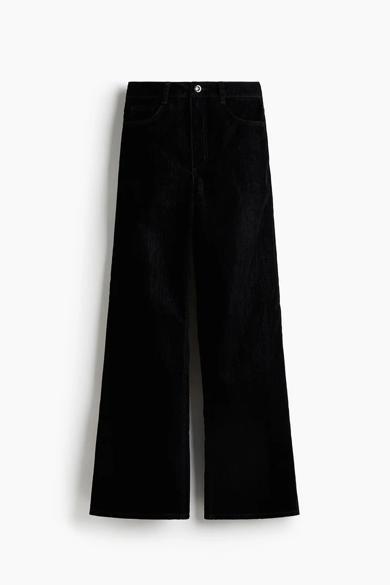H&M Flocked Wide Ultra High Jeans