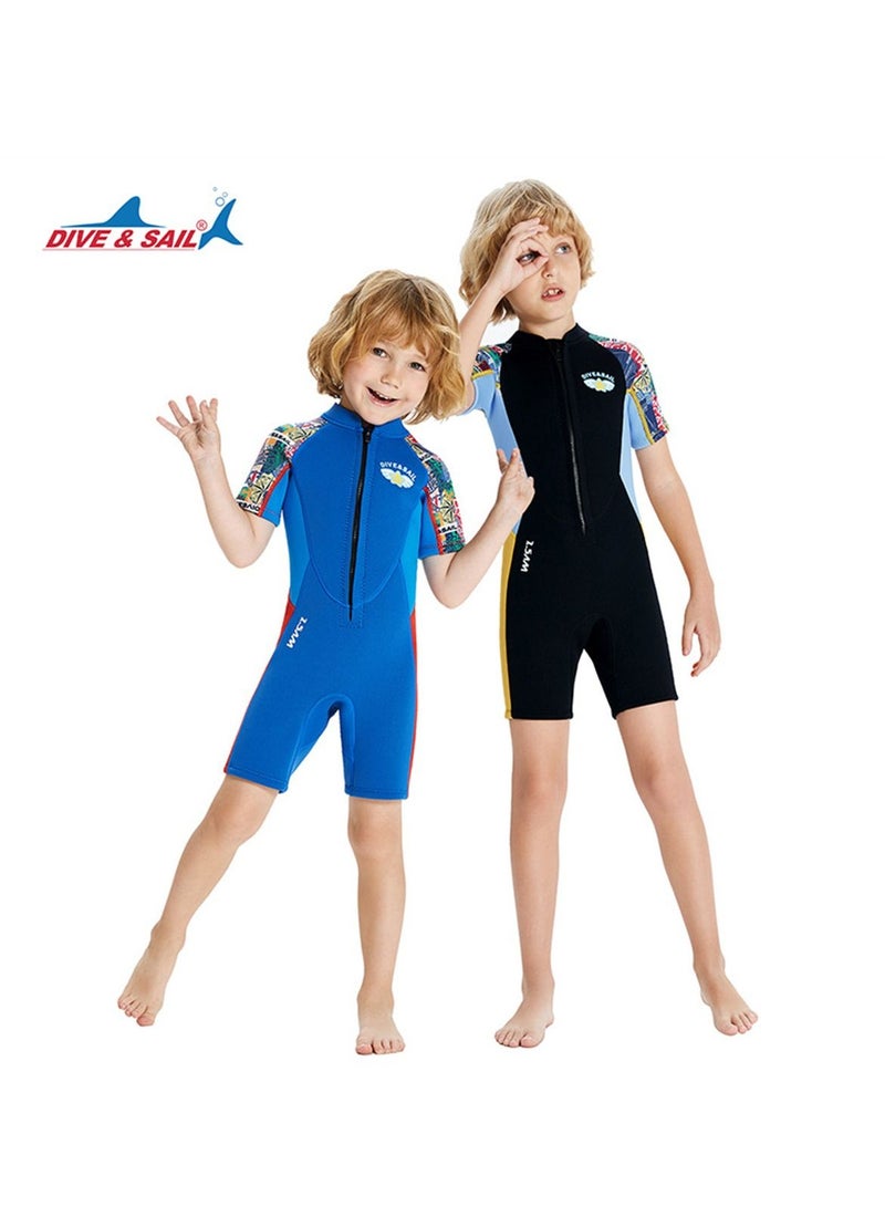 DIVE & SAIL 2Pcs Keep Warm Children Diving Suit Three-layer High Elastic Wetsuit For Boys Multicolour - Image 1