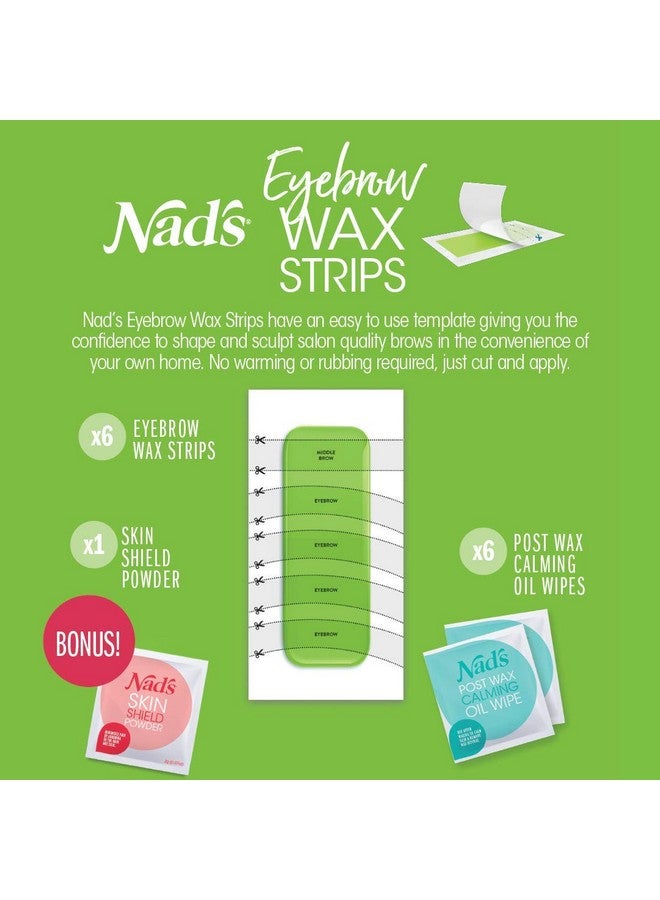 Nad's Ad'S Eyebrow Wax Strips Facial Hair Removal For Women Eyebrow Wax Kit With 6 Eyebrow Waxing Strips + 6 Calming Oil Wipes + 2G Skin Protection Powder 1 Count - Image 3