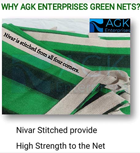 AGK Enterprises Green Shade Net for Garden/Balcony(10 X 8 FT. with Niwar 90-95% HIGH Density (10 X 8 FT., Green) - Image 2